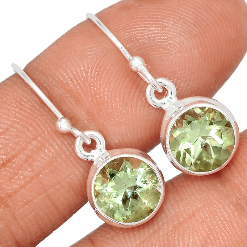 1" Green Amethyst Earrings - GRAE820