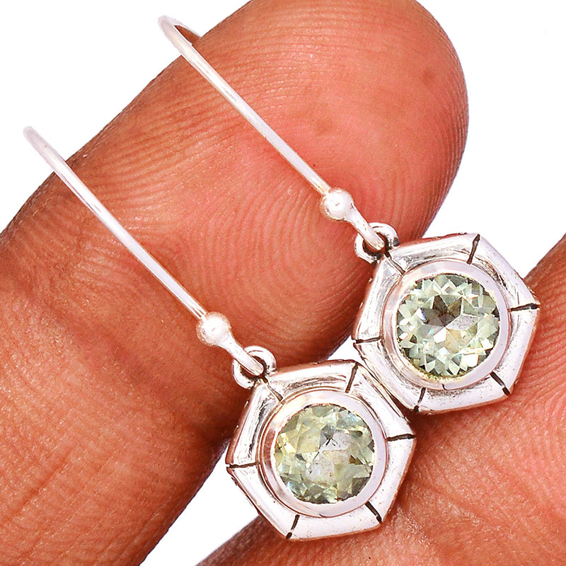1.1" Green Amethyst Earrings - GRAE831