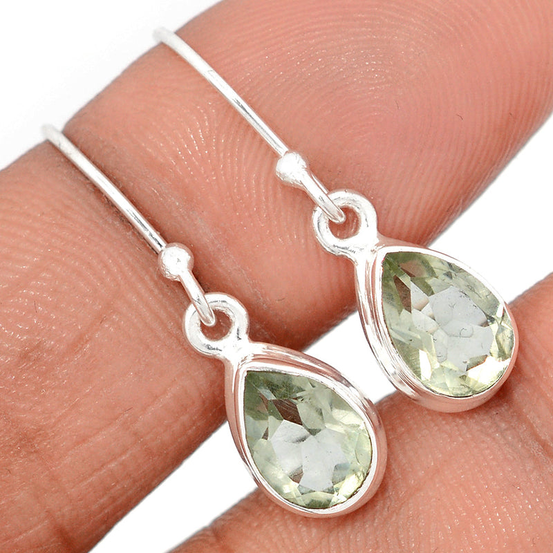 1" Green Amethyst Earrings - GRAE871
