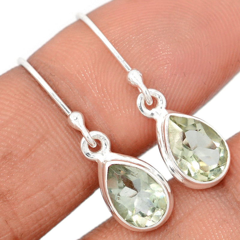 1" Green Amethyst Earrings - GRAE872