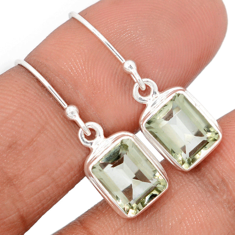1.1" Green Amethyst Earrings - GRAE875