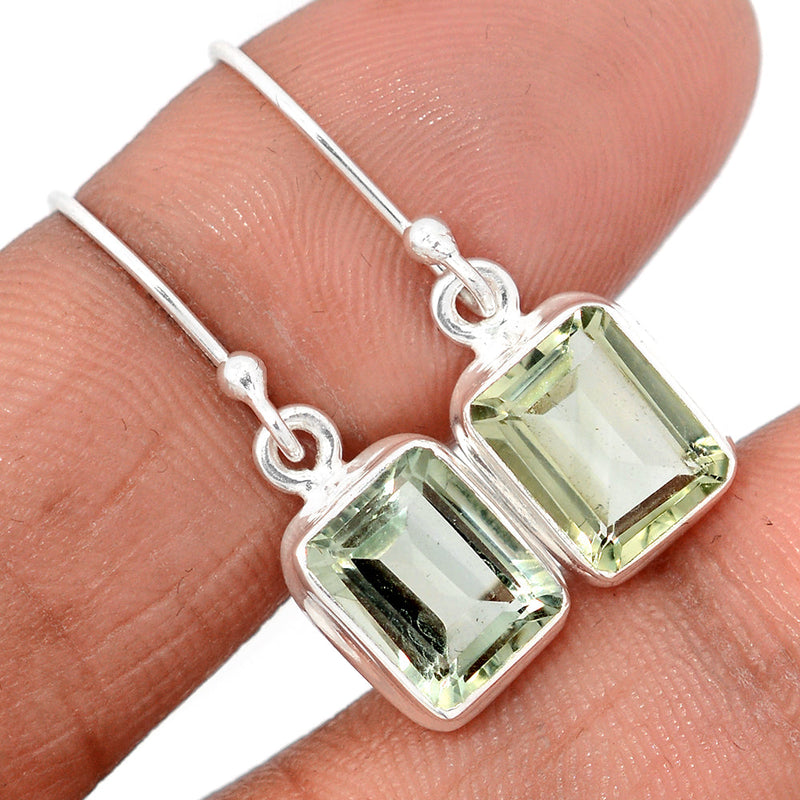 1.1" Green Amethyst Earrings - GRAE883