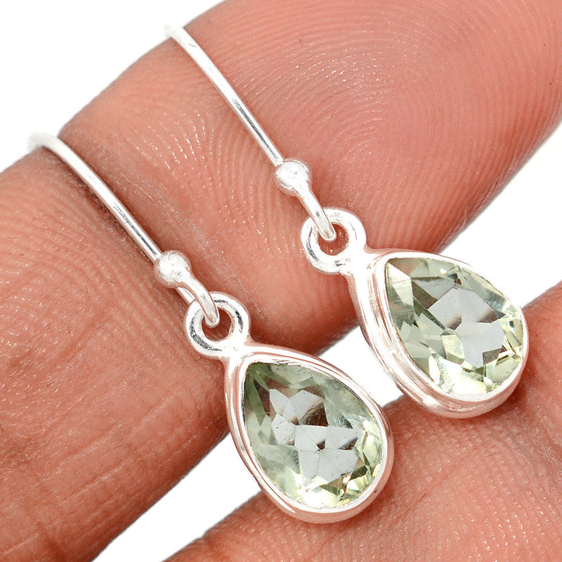 1" Green Amethyst Earrings - GRAE889