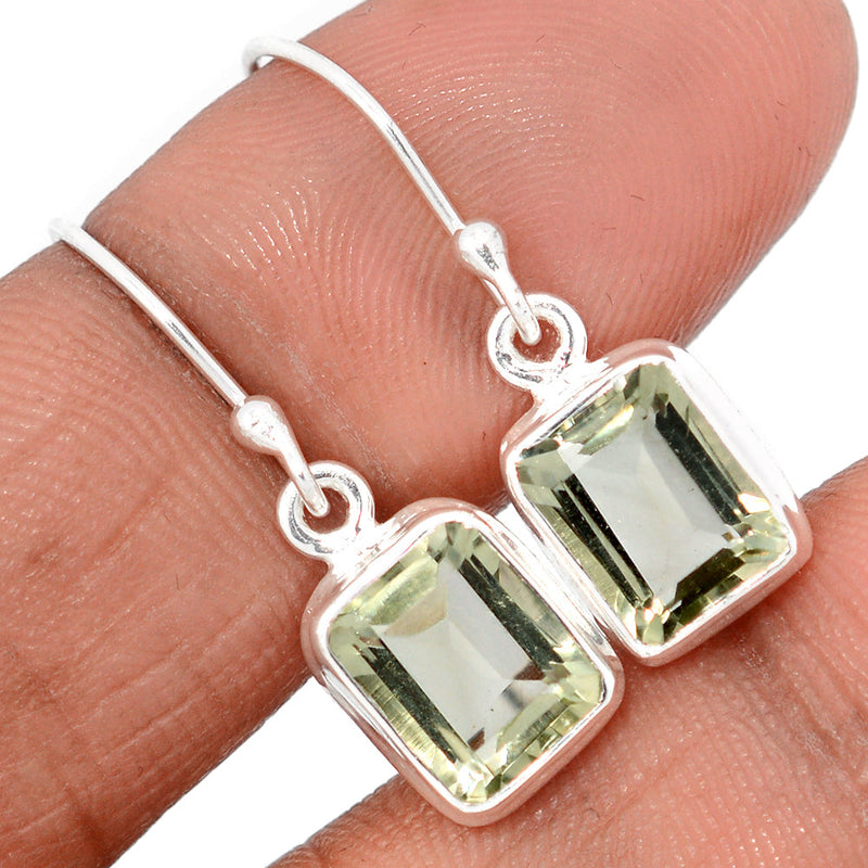 1" Green Amethyst Earrings - GRAE890