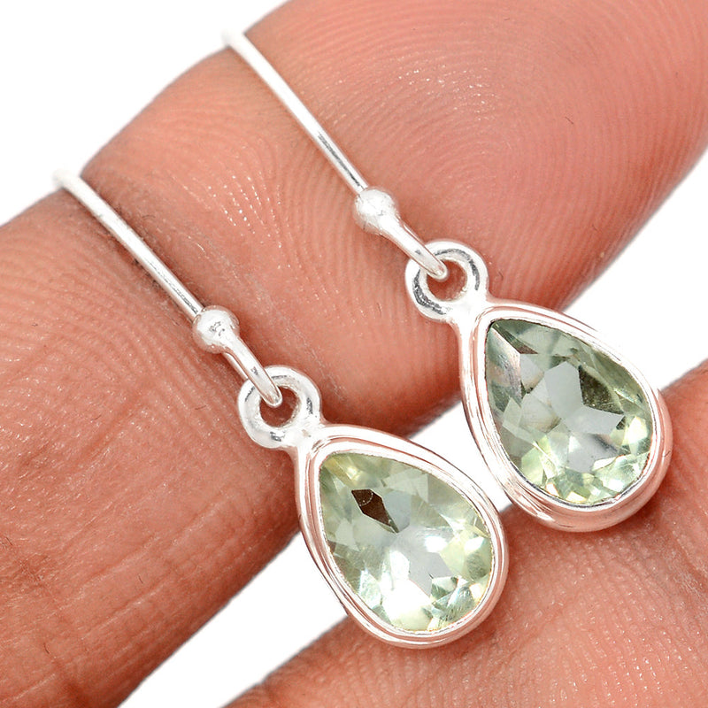 1" Green Amethyst Earrings - GRAE891