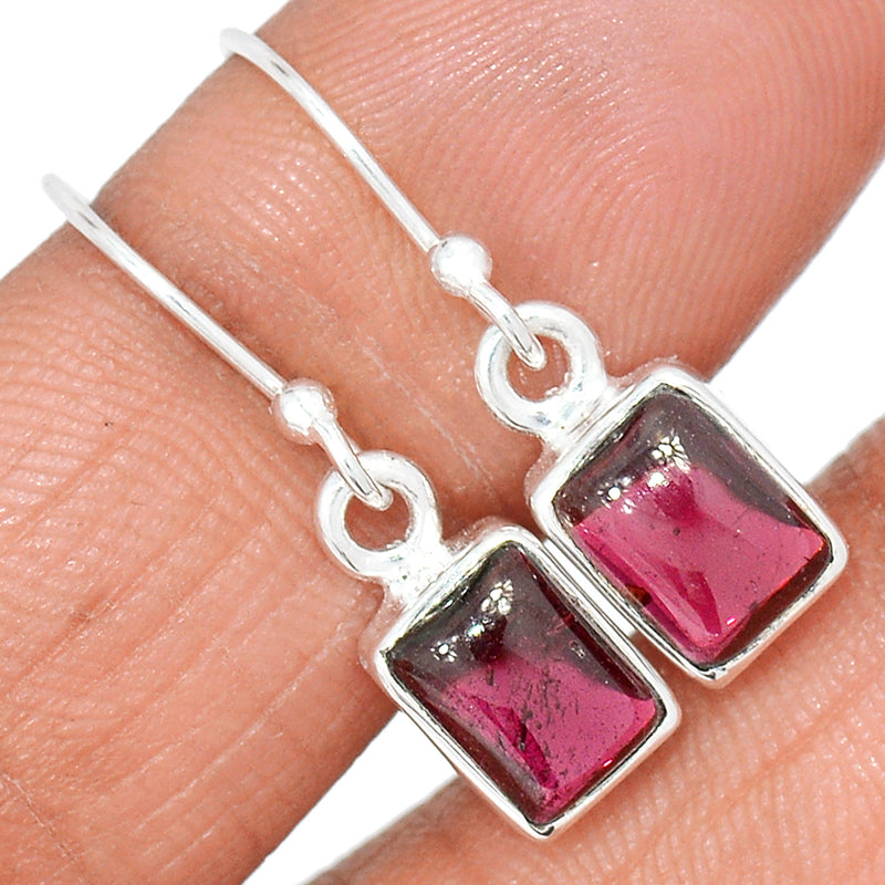 1.1" Garnet Cabochon Earrings - GRCE450