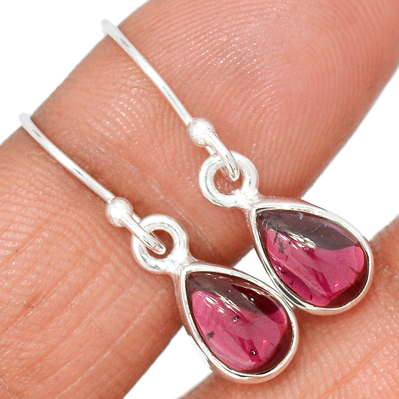 1.1" Garnet Cabochon Earrings - GRCE451