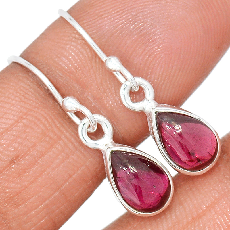 1.1" Garnet Cabochon Earrings - GRCE452