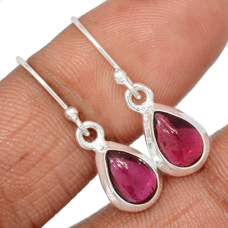 1.1" Garnet Cabochon Earrings - GRCE467