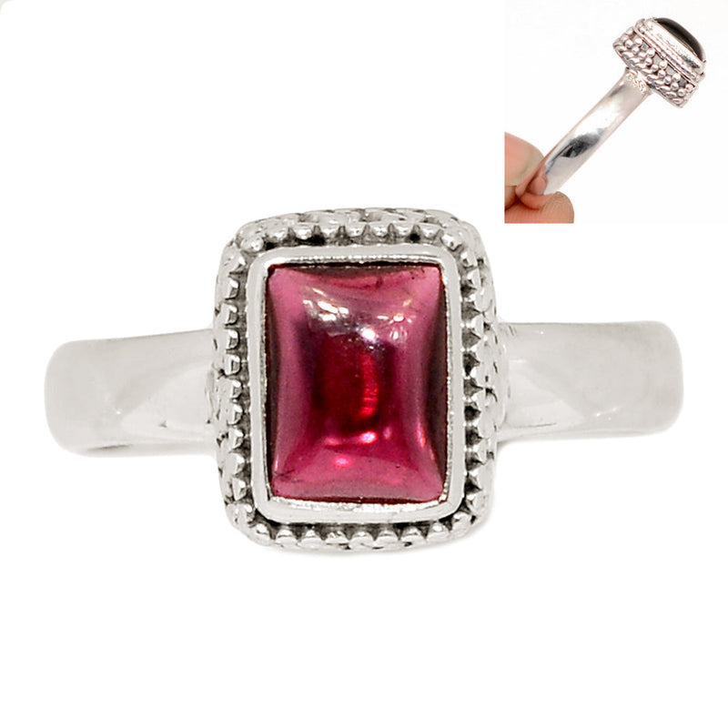 Fine Filigree - Garnet Cabochon Ring - GRCR1005