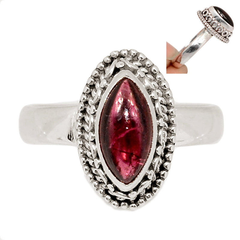 Fine Filigree - Garnet Cabochon Ring - GRCR1010