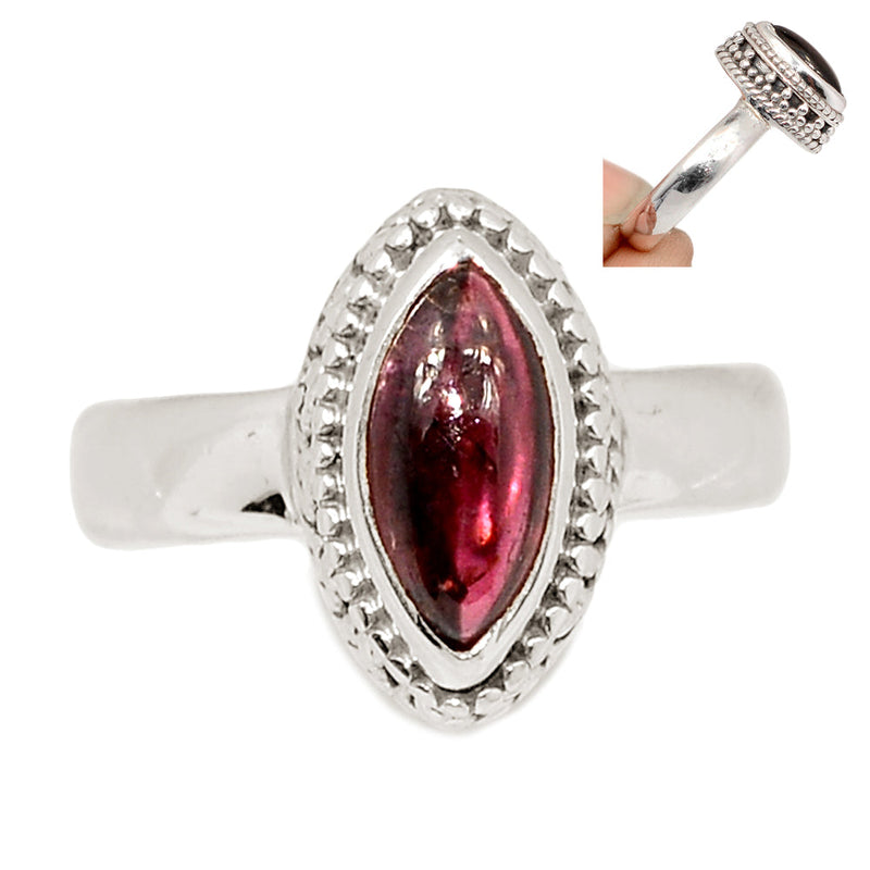 Fine Filigree - Garnet Cabochon Ring - GRCR1019