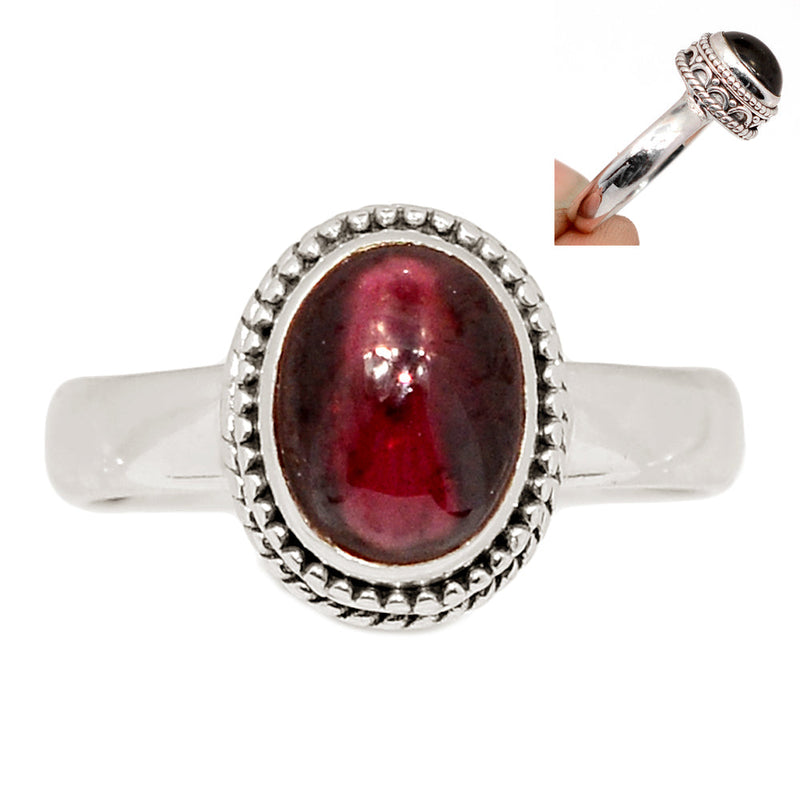 Fine Filigree - Garnet Cabochon Ring - GRCR983