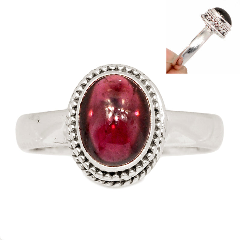 Fine Filigree - Garnet Cabochon Ring - GRCR987
