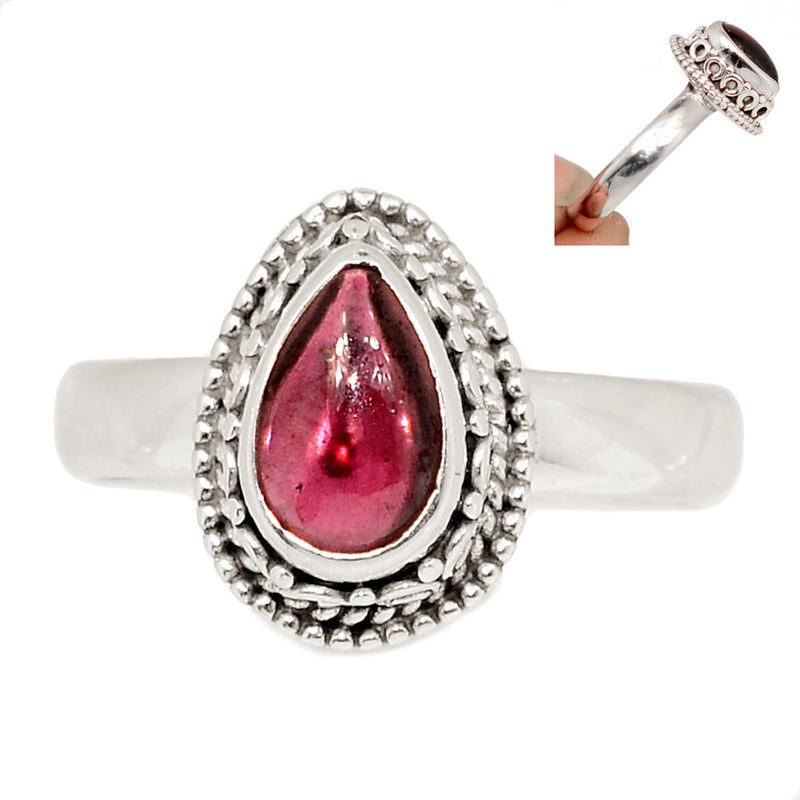 Fine Filigree - Garnet Cabochon Ring - GRCR990