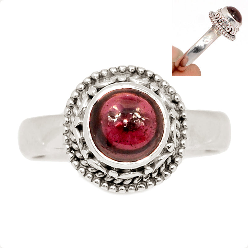 Fine Filigree - Garnet Cabochon Ring - GRCR995