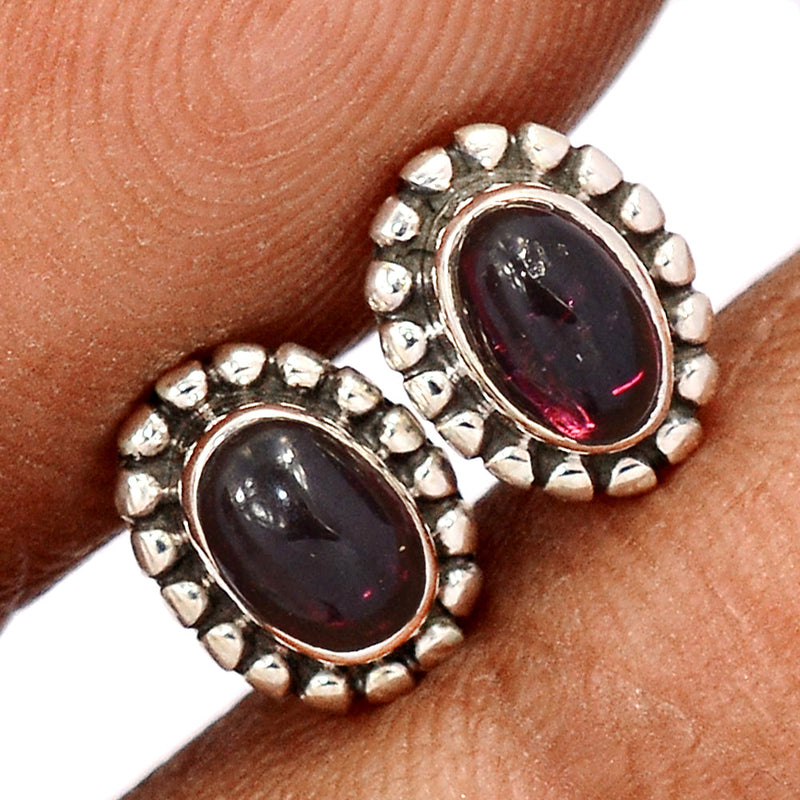 Garnet Cabochon Studs - GRCS277