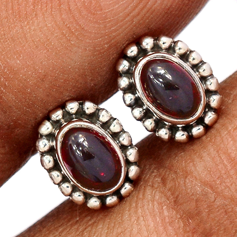 Garnet Cabochon Studs - GRCS278