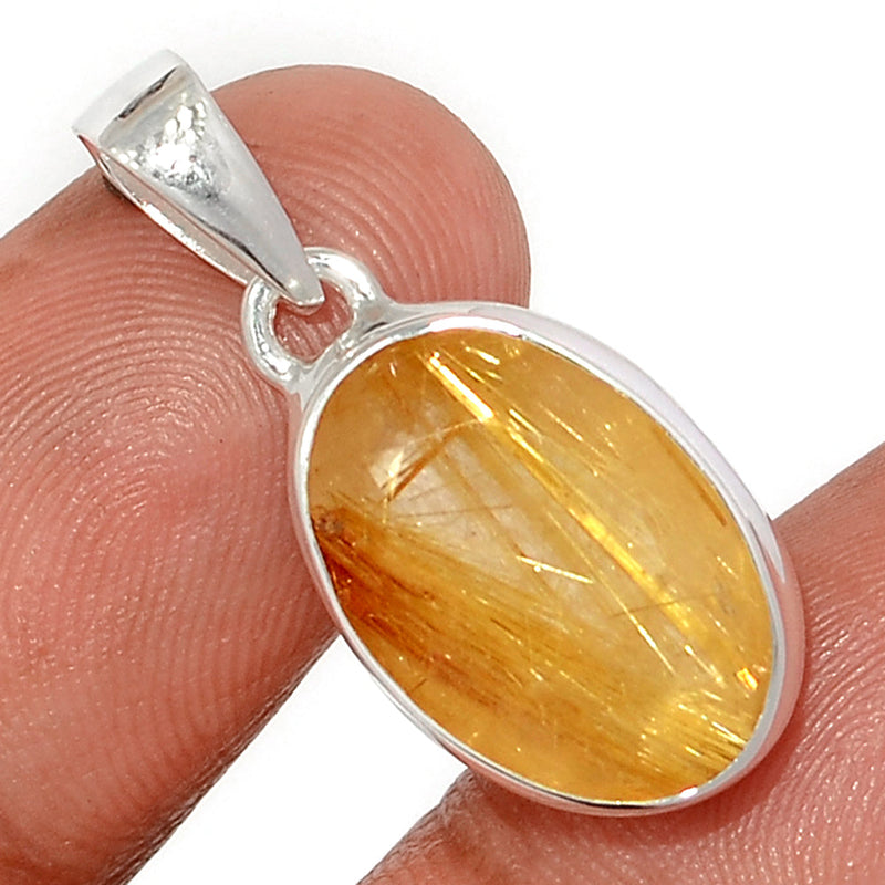 1.1" Golden Rutile Faceted Pendants - GRFP517