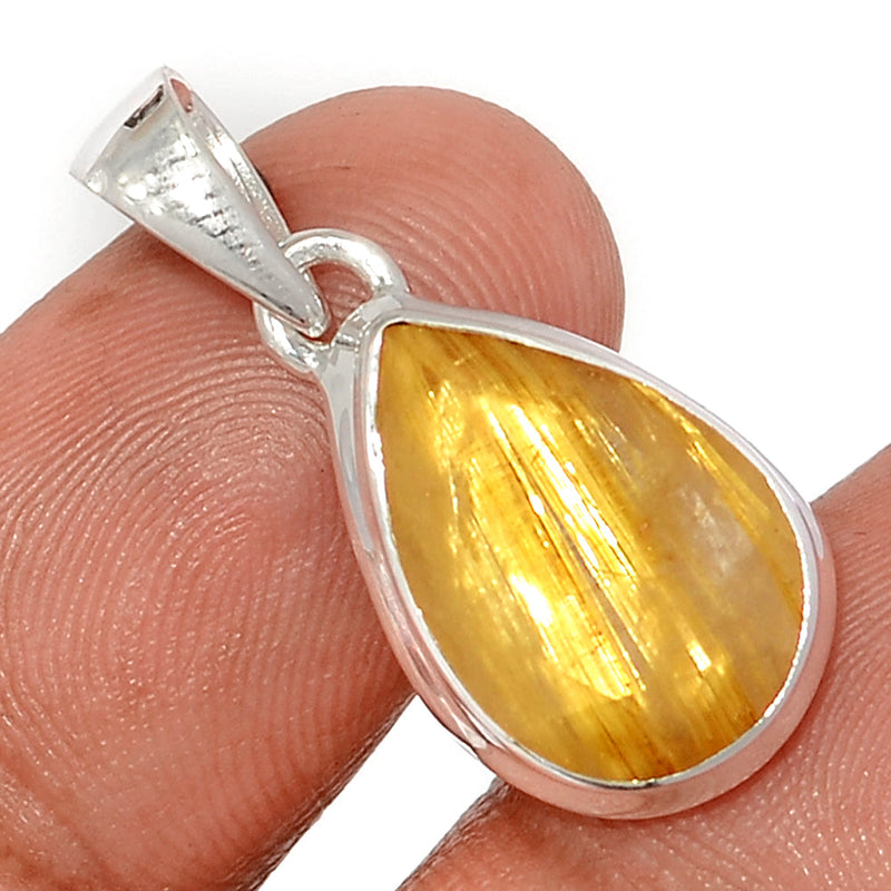 1.1" Golden Rutile Faceted Pendants - GRFP518