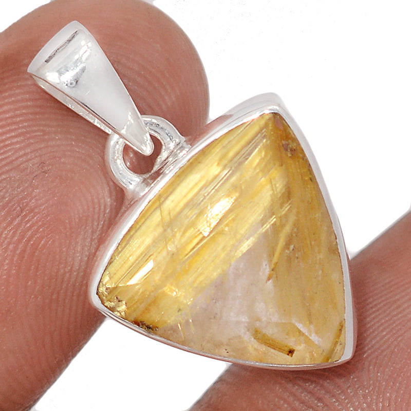 1" Golden Rutile Faceted Pendants - GRFP613