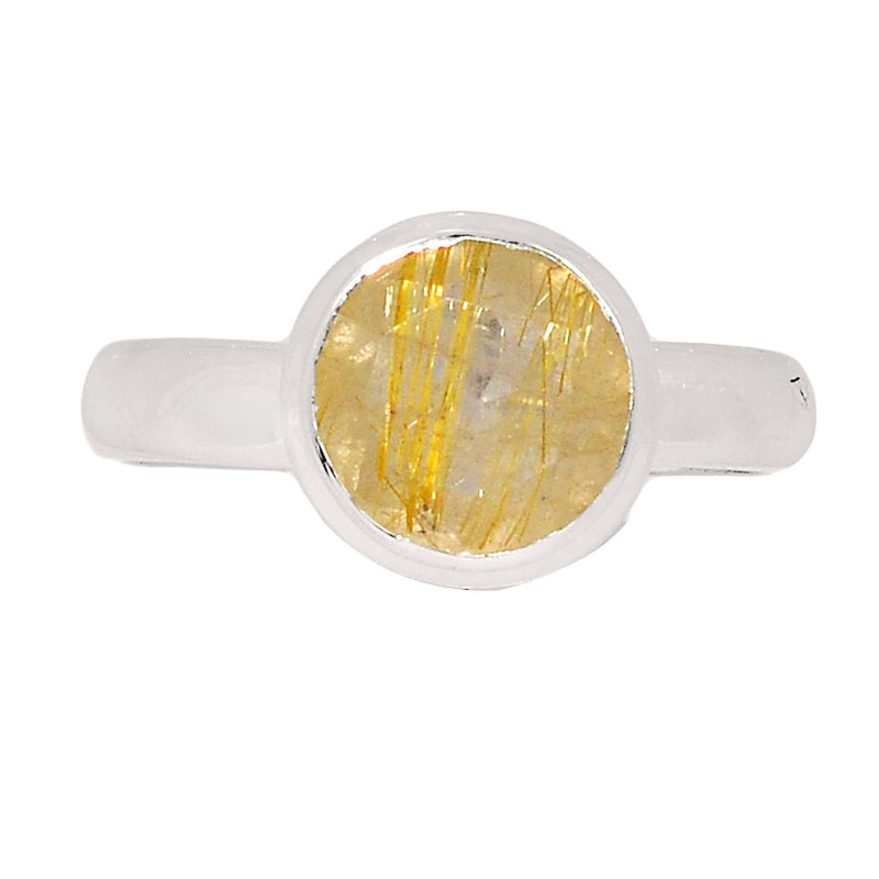 Golden Rutile Faceted Ring - GRFR282