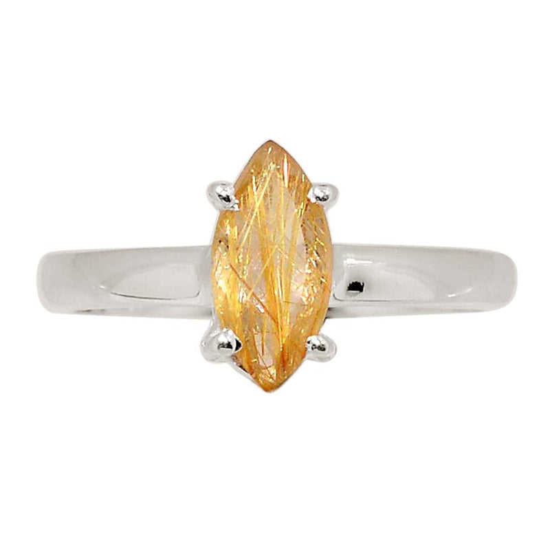 Claw - Golden Rutile Faceted Ring - GRFR344