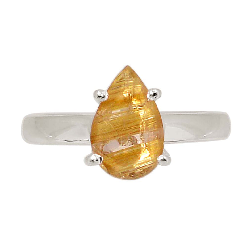 Claw - Golden Rutile Faceted Ring - GRFR345