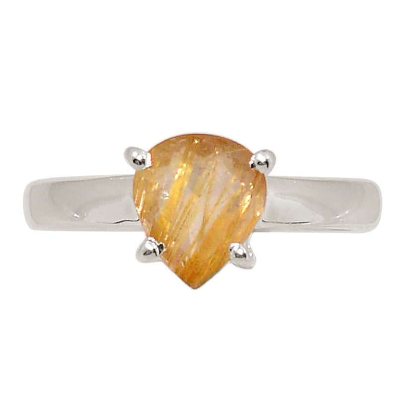 Claw - Golden Rutile Faceted Ring - GRFR348