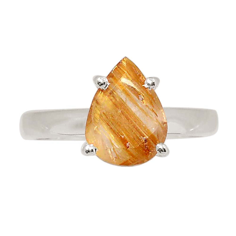 Claw - Golden Rutile Faceted Ring - GRFR354