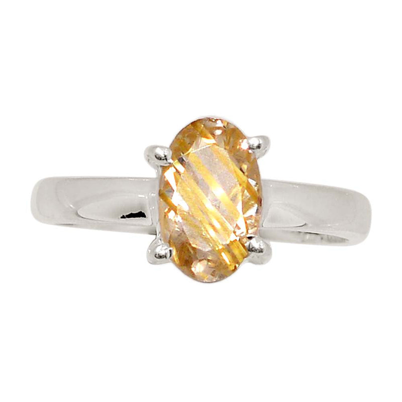Claw - Golden Rutile Faceted Ring - GRFR366