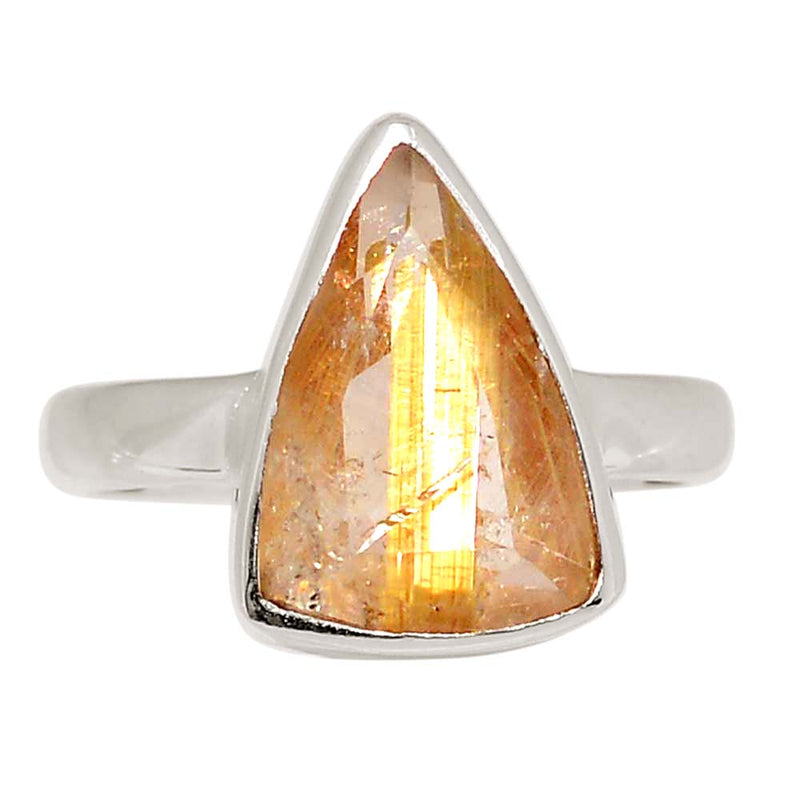 Golden Rutile Faceted Ring - GRFR369