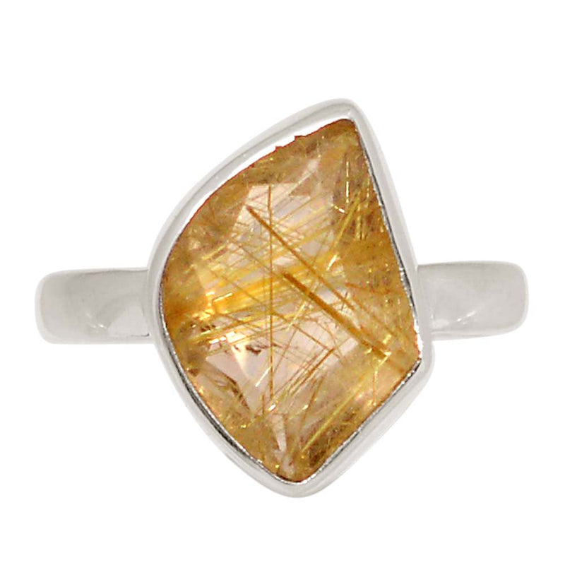 Golden Rutile Faceted Ring - GRFR370