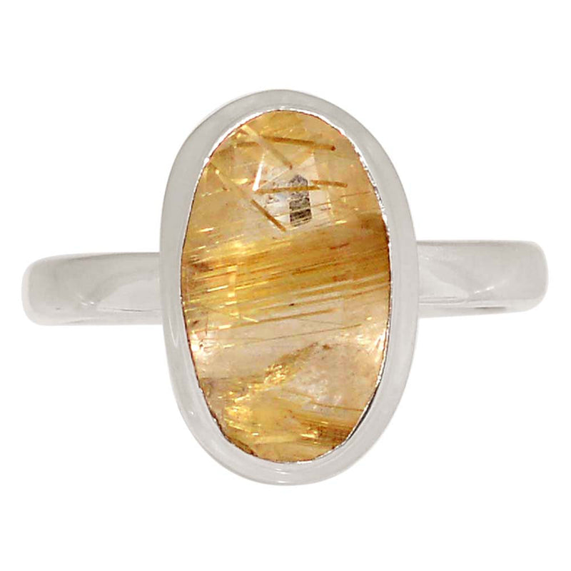 Golden Rutile Faceted Ring - GRFR371