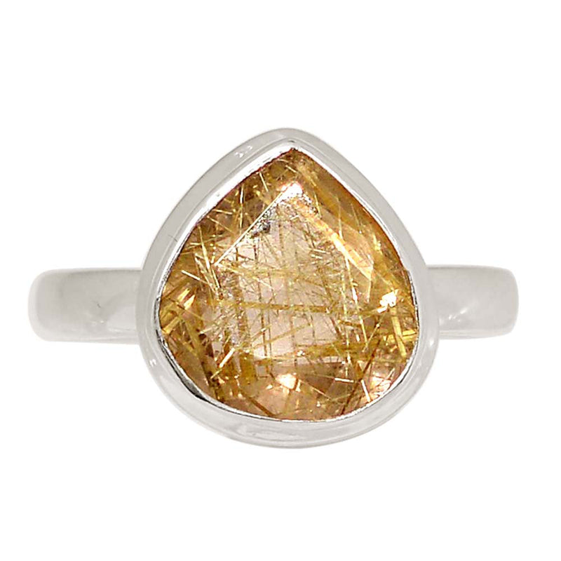 Golden Rutile Faceted Ring - GRFR372