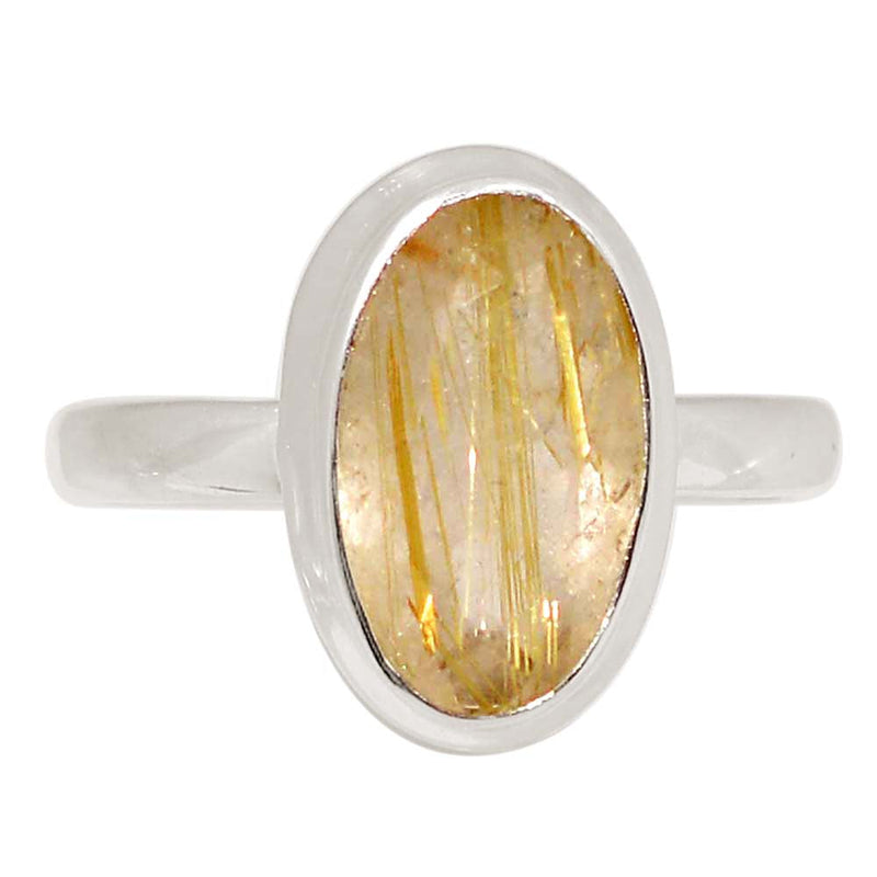 Golden Rutile Faceted Ring - GRFR374