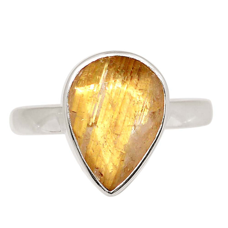 Golden Rutile Faceted Ring - GRFR375