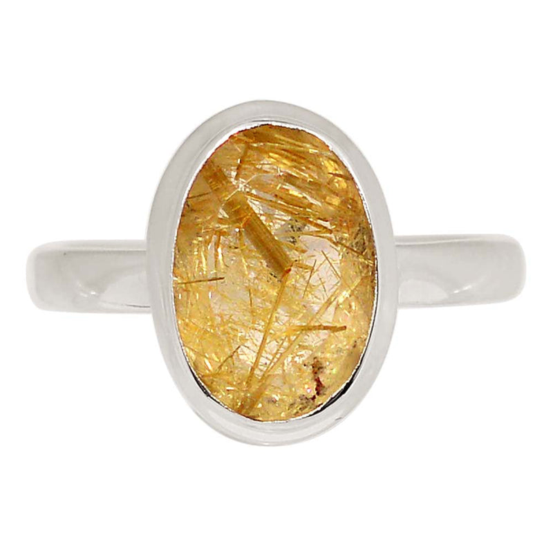 Golden Rutile Faceted Ring - GRFR376