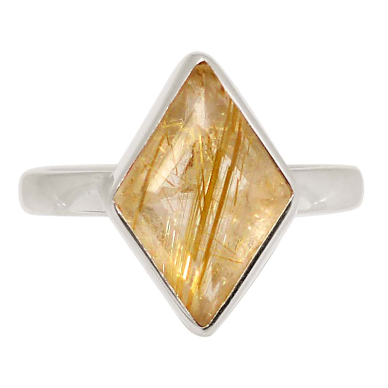 Golden Rutile Faceted Ring - GRFR377