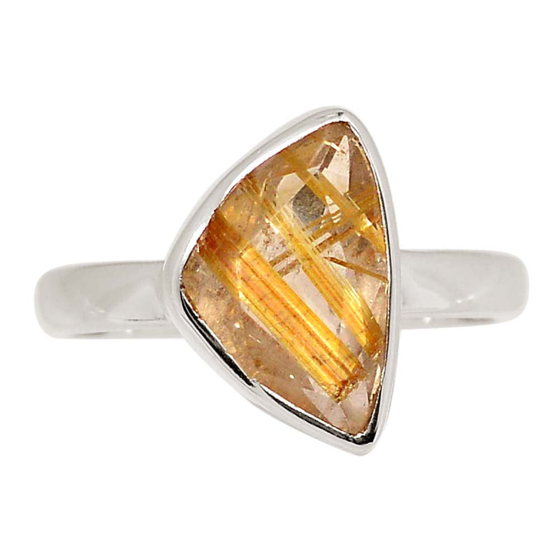 Golden Rutile Faceted Ring - GRFR378