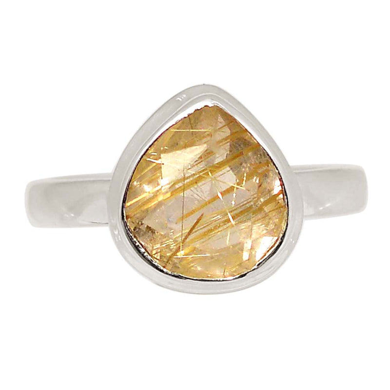 Golden Rutile Faceted Ring - GRFR381