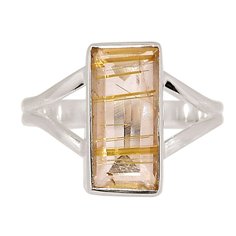 Golden Rutile Faceted Ring - GRFR385