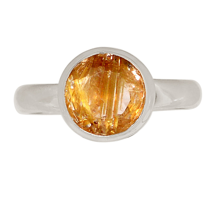 Golden Rutile Faceted Ring - GRFR386