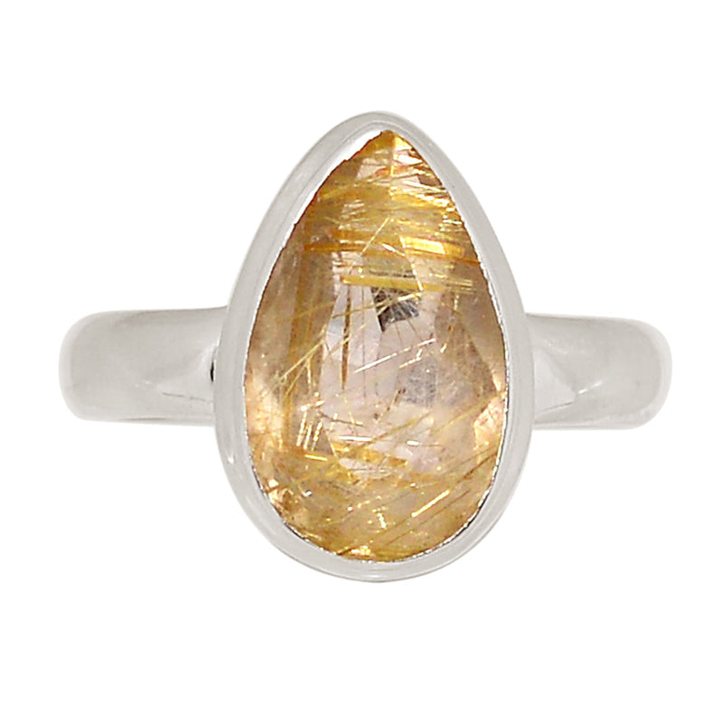 Golden Rutile Faceted Ring - GRFR388