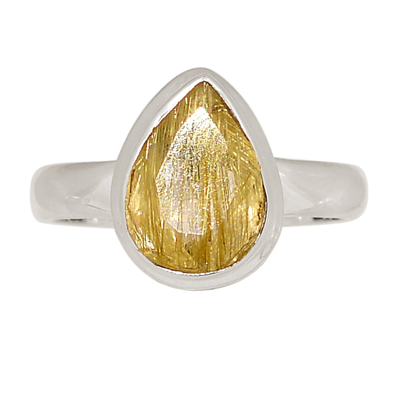 Golden Rutile Faceted Ring - GRFR391
