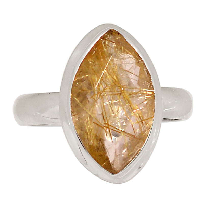 Golden Rutile Faceted Ring - GRFR392