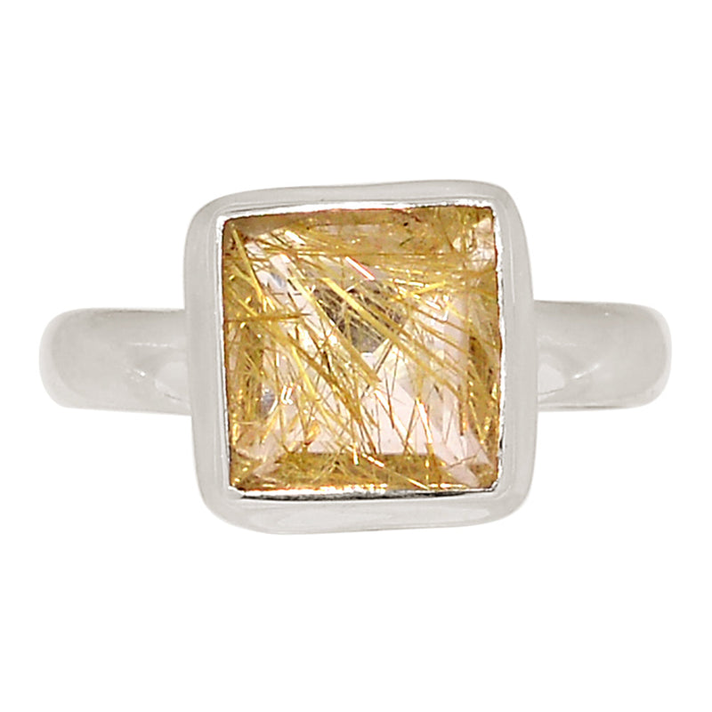 Golden Rutile Faceted Ring - GRFR394