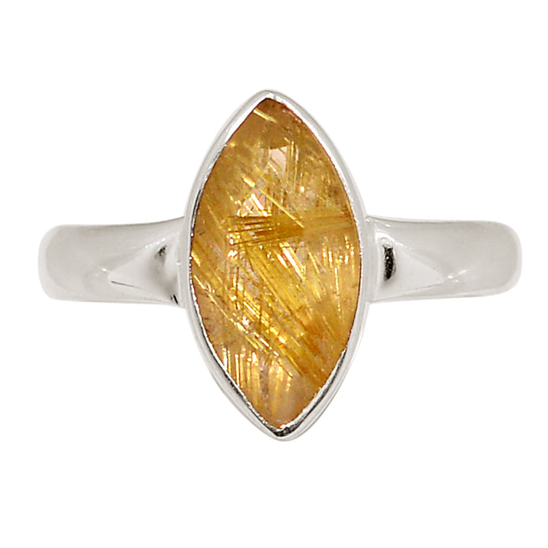Golden Rutile Faceted Ring - GRFR397