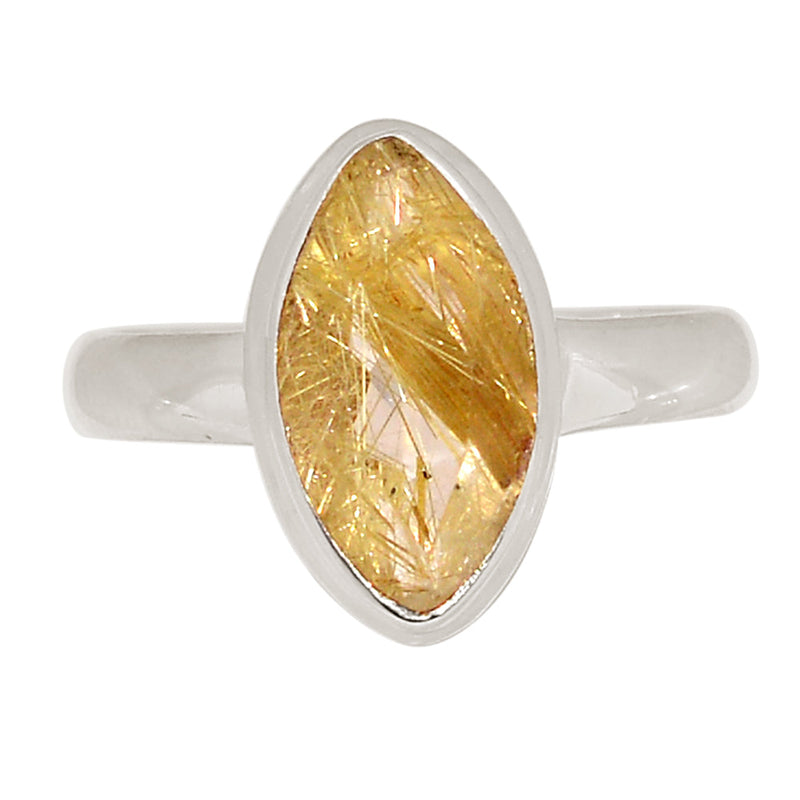 Golden Rutile Faceted Ring - GRFR402