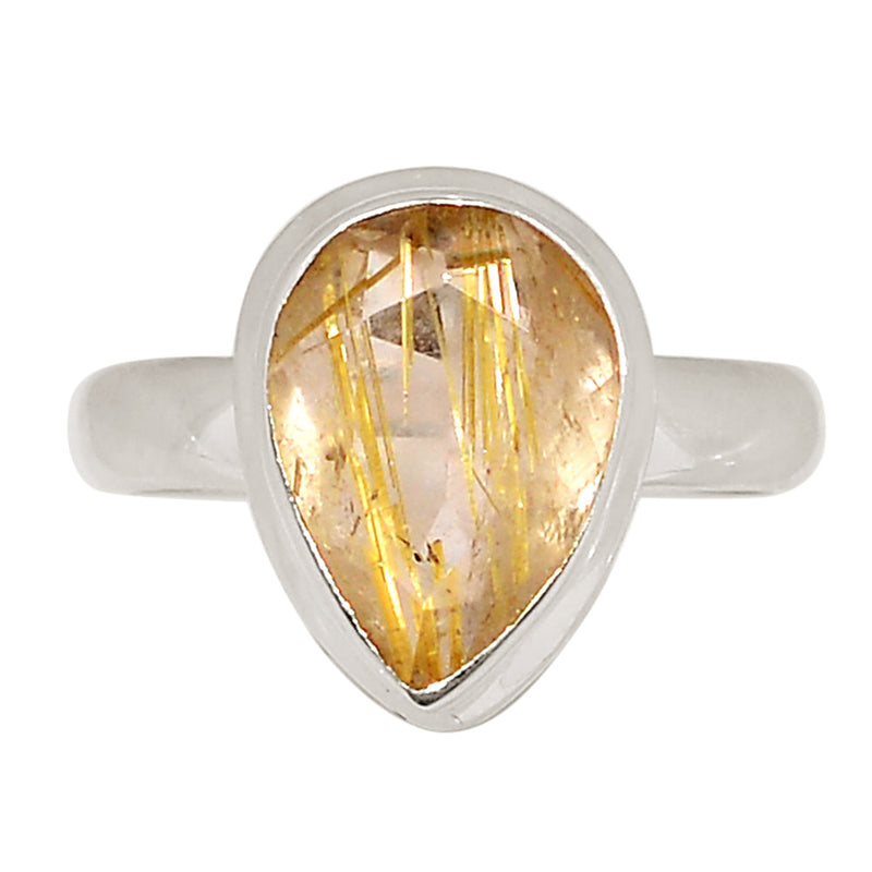 Golden Rutile Faceted Ring - GRFR405